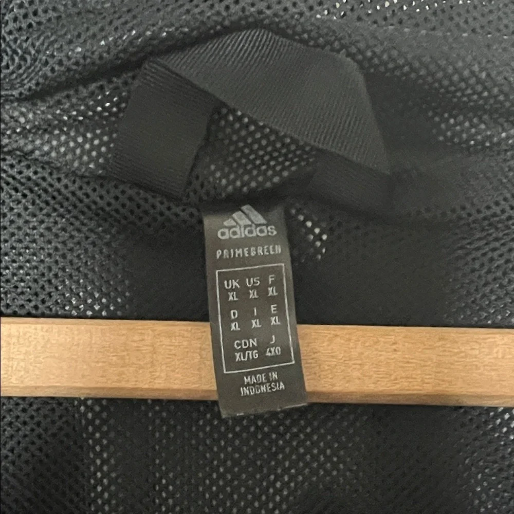 Adidas Black Windbreaker 3-stripes Hooded Jacket XL